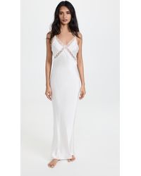 Kiki de Montparnasse Lace Inset Long Slip Dress - White