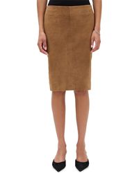 St. Agni - Suede Pencil Skirt - Lyst