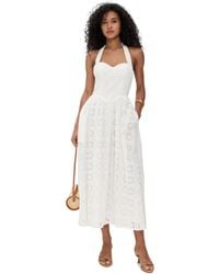 seina midi dress in natural linen Sanne Midi Dress Oatmeal
