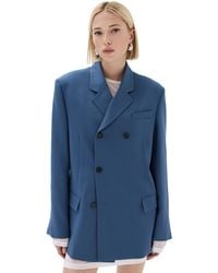 RECTO. - Cesare Double Breasted Tailored Jacket Soke Blue - Lyst