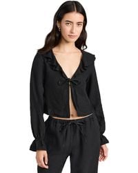 Nation Ltd - Camila Ruffle Tie Front Top - Lyst
