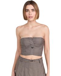 ROKH - Button Detailed Tube Top - Lyst