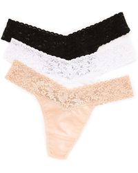 Hanky Panky Original Rise Cotton Thong 3 Pack - White