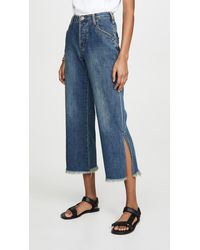 One Teaspoon Dirty Indigo Libertines High Waist Cropped Wide Leg Jeans - Blue