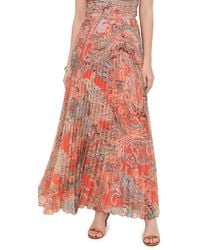 L'Agence - Torin Pleated Maxi Skirt - Lyst