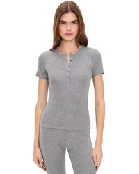 ATM - Modal Rib Henley Top - Lyst
