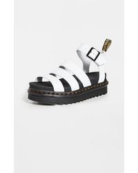 Dr. Martens Blaire Quad 3 Strap Sandal in Black | Lyst