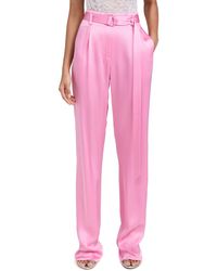 LAPOINTE - Doubleface Satin High Waisted Belted Pants - Lyst