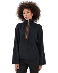 Rag & Bone - Sigrid Faux Suede Half Zip Sweater - Lyst