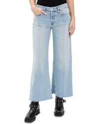 RE/DONE - Mid Rise Wide Leg Crop Jeans - Lyst