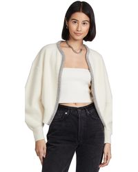 Alexander Wang - Aexander Wang Cropped Cardigan With Crysta Tubuar Neckine - Lyst