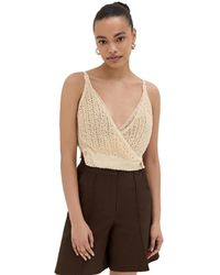 RECTO. - Twited Detai Knit Top Ight Beige - Lyst
