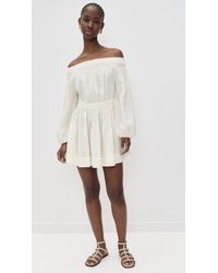 merlette verena linen midi dress Merlette Verena Linen Midi Dress in White