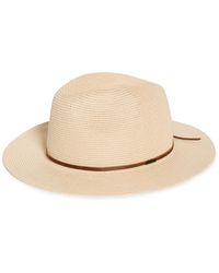 Brixton - Wesley Straw Packable Fedora - Lyst