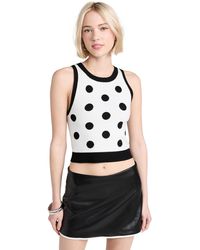 Alice + Olivia - Aice + Oivia Ryde Cropped Tank Back/oft White - Lyst