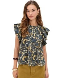 Ulla Johnson - Sienna Flutter Sleeve Top - Lyst