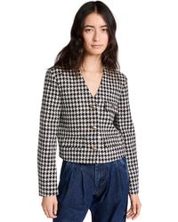 Anine Bing - Cara Jacket Cream And Back Houndtooth - Lyst