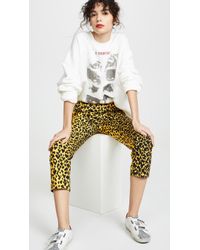 R13 Joey Leopard Printed Cotton Pants - Yellow