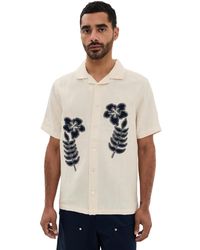 Far Afield - Stachio Floral Flock Linen Shirt - Lyst