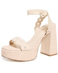 Larroude - Dolly Broderie Platform Sandal Heels - Lyst