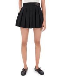 Sea - Adeline Wool Suiting Belted Pleat Miniskirt - Lyst