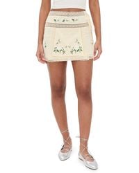 For Love & Lemons - Jolene Embroidered Mini Skirt - Lyst