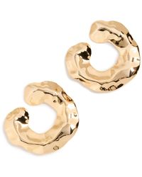 By Adina Eden - Curved Dented Loop On The Ear Stud Earrings - Lyst