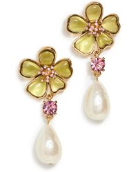 Oscar de la Renta - Cloudy Resin Symmetrical Pearl Earrings - Lyst