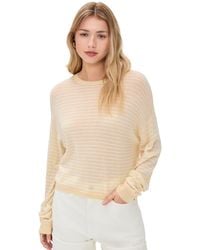 White + Warren - Superfine Cashmere Blend Striped Sweatshirt - Lyst