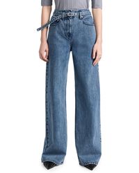 3.1 Phillip Lim - Denim Wide Leg Belted Jeans - Lyst