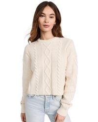 ASKK NY - Cable Cropped Crew Sweater - Lyst