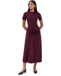 Victoria Beckham - Gathered Waist T-Shirt Midi Dress - Lyst