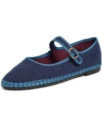 Flabelus - Linen Mary Jane Flats - Lyst
