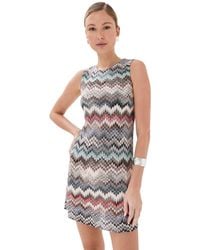 Missoni - Crew Neck Mini Dress With Snake Pattern - Lyst