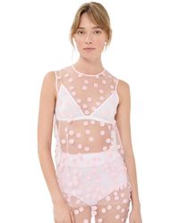 Cecilie Bahnsen - Utania Sequin Blossom Tulle Top - Lyst