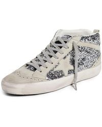Golden Goose - Mid Star Glitter Upper Suede Toe Star Wave Heel And Spur Sneakers - Lyst