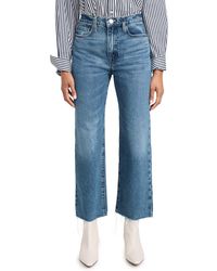 FRAME - Le Jane Crop Raw Fray Jeans - Lyst