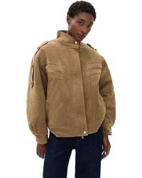 Source Unknown - Tova Faux Suede Bomber Jacket - Lyst