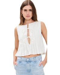Vrg Grl - Valeria Linen Top - Lyst