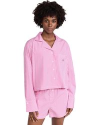 Polo Ralph Lauren - Crop Top & Boxer Poplin Pajama Set Bengal Stripe - Lyst