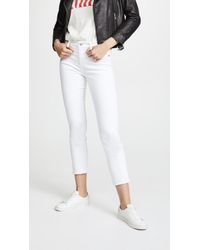 7 For All Mankind Roxanne Ankle Jeans With Raw Hem - White