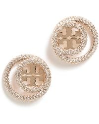 Tory Burch - Miller Pave Double Ring Studs - Lyst