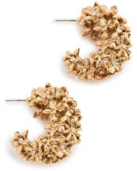 Oscar de la Renta - Metal Flower Cluster Hoop Earrings - Lyst
