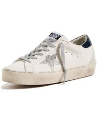 Golden Goose - Hi Star Nappa Upper Suede Star With Crystals Leather Heel Suede Spur Sneakers - Lyst