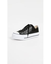 converse lift leather platform sneakers