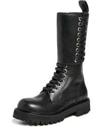 Rabanne - Leather Combat Boots - Lyst