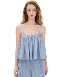 Sea - Helmi Striped Shirting Tank Top - Lyst