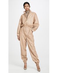 Zimmermann Espionage Leather Boiler Suit - Natural