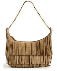 Veronica Beard - Small Suede Fringe Fortune Hobo Bag - Lyst