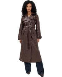 Madison The Label - Hutson Faux Leather Trench Coat - Lyst